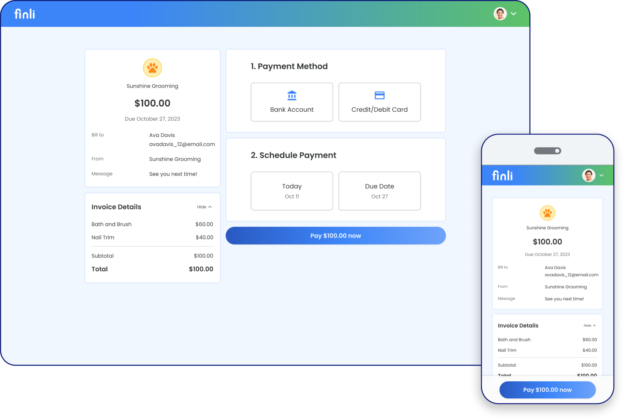pay your bills - Finli