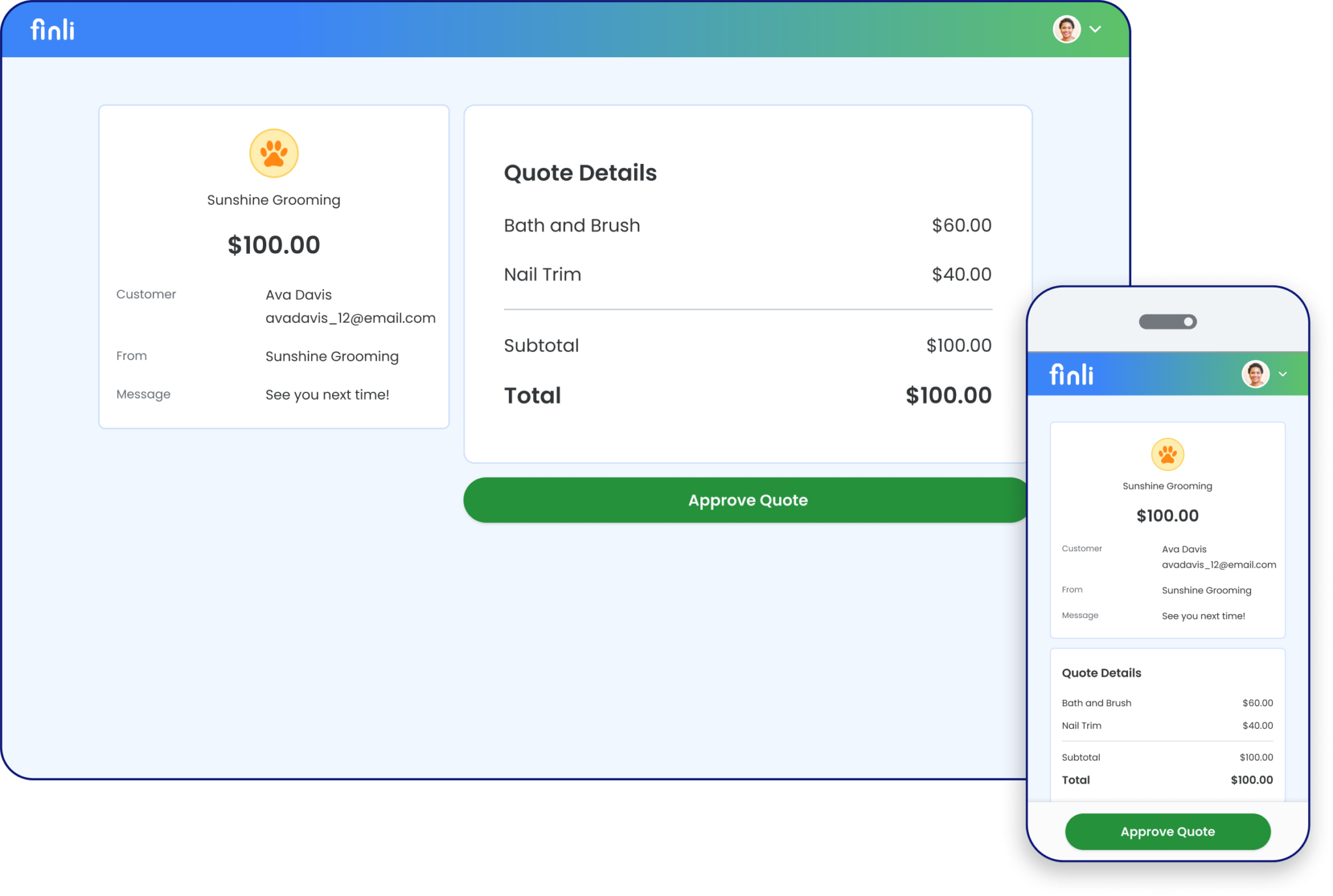quote management system - Finli